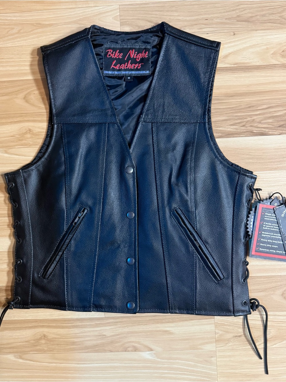 Women's Black Leather Vest
